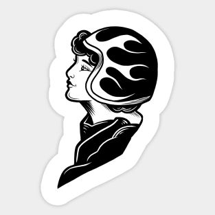 Woman motorcyclist Sticker